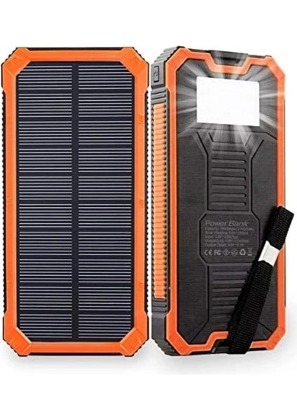 18000 Mah Solar Güneş Enerjili 6 LED Işıklı Powerbank