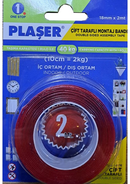 Akrilik Çift Taraflı Bant 18 x 2 mt