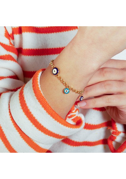 Adil Idil Kuyumculuk 14 Ayar Nazar Boncuk Sıralı Künye