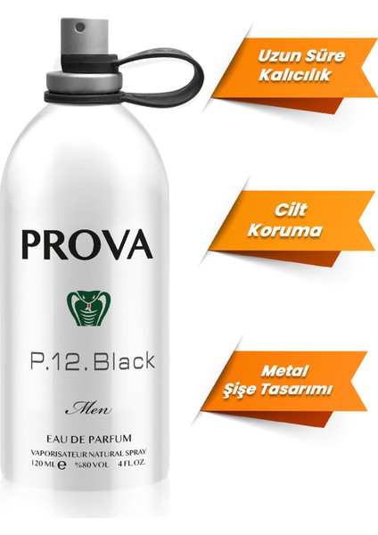 P.12. Black Meyveli-Marin Erkek Parfüm 120 ml