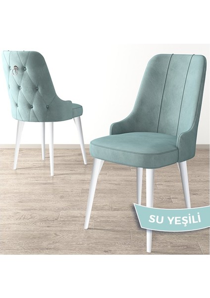 Concept Newa Serisi Babyface Kumaş Beyaz Metal Ayak Gümüş Halkalı 1 Adet Sandalye