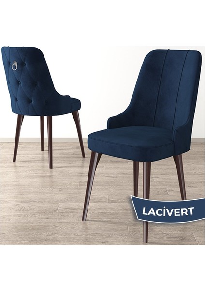 Concept Newa Serisi Babyface Kumaş Kahve Metal Ayak Gümüş Halkalı 1 Adet Sandalye