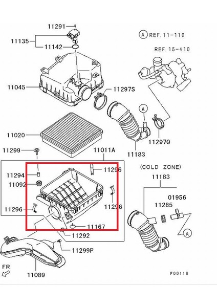 Mıtsubıshı L200- Pıck Up- 06/15 Hava Filtre Kutusu Alt Parça (Orijinal) MN135613T modelleri