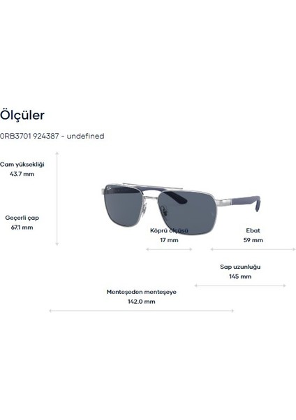 Rayban RB3701 9243/87 59 Güneş Gözlüğü fiyatları