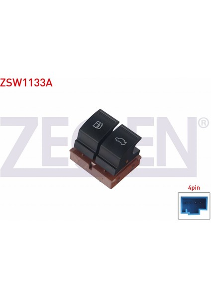 Volkswagen cc - Passat cc 08-/ Passat 05-08 Bagaj ve Yakıt Depo Anahtarı Çiftli 4 Pin 3C0959903B
