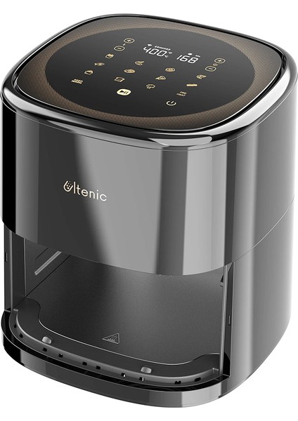 K10 Sıcak Hava Fritözü, Ultenic Yağsız Fritöz, 5l Hava Fritözü Dokunmatik LED Ekran Zamanlayıcı/patates Kızartması/pizza Için Ön Isıtma, 1500 W