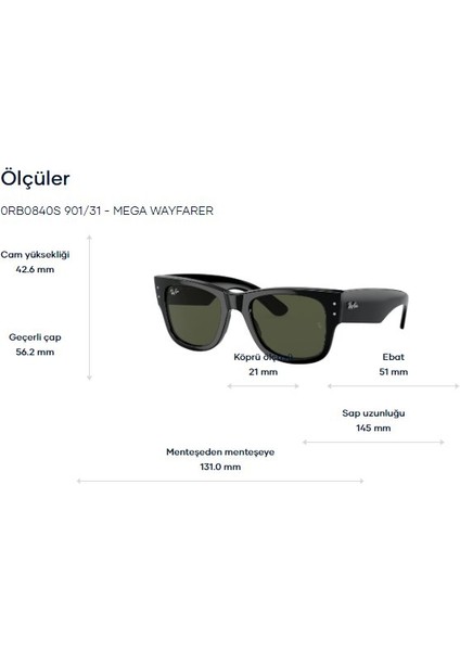 Rayban RB0840-S 901/31 51 Güneş Gözlüğü fiyatları