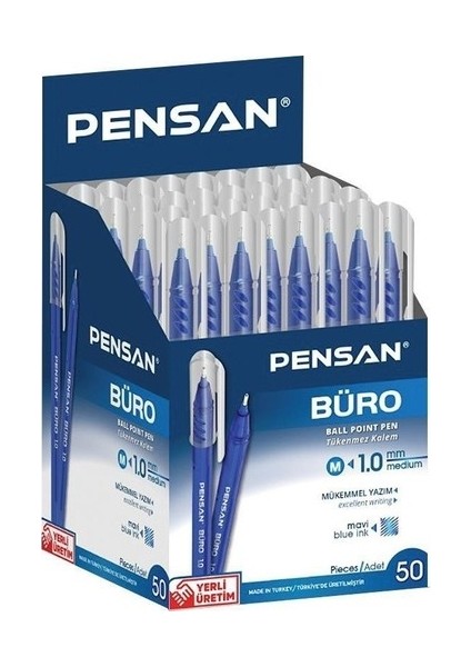 Büro Tükenmez Kalem 50'li Mavi