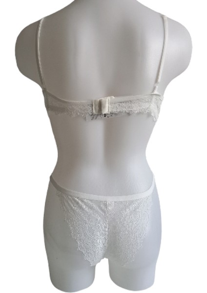 Dantelli Ekru Bralet Sütyen ve Dantelli Külot Takım fiyatları