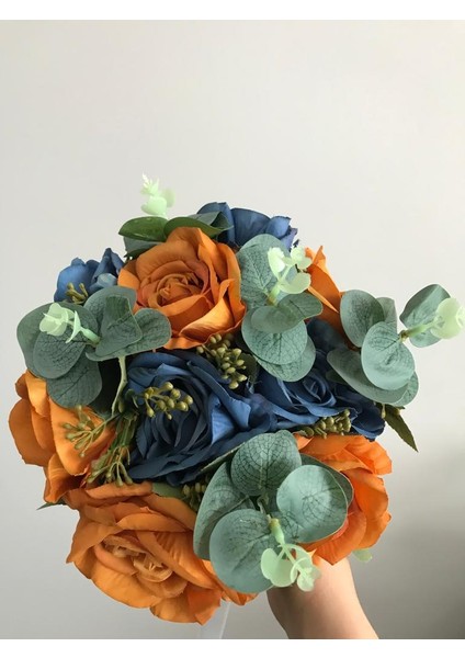 Ithal Yapay Çiçeklerle Tasarlanan Gelin Buketi fiyatları