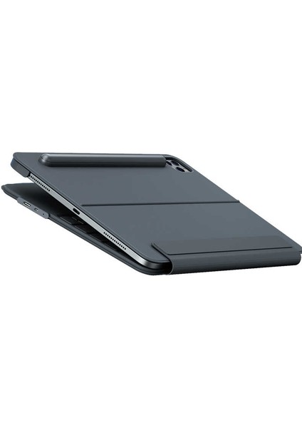 Apple iPad Pro 12.9 2022 M2 Uyumlu Benks KB02 Kablosuz Klavyeli Kılıf Bluetooth Trackpad Keyboard