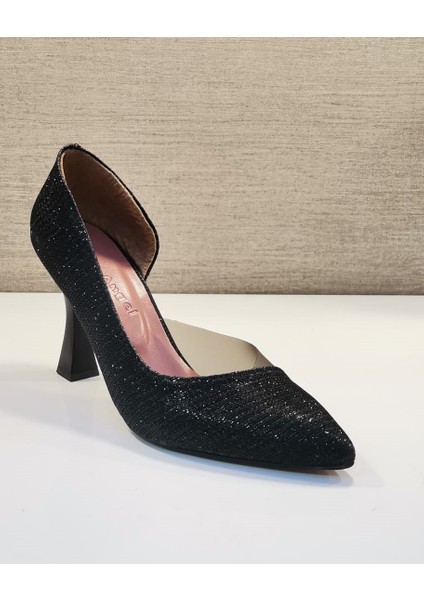 Zenne Stiletto Ayakkabı Siyah Simli fiyatları