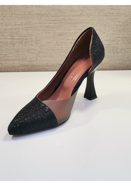 Zenne Stiletto Ayakkabı Siyah Simli modelleri