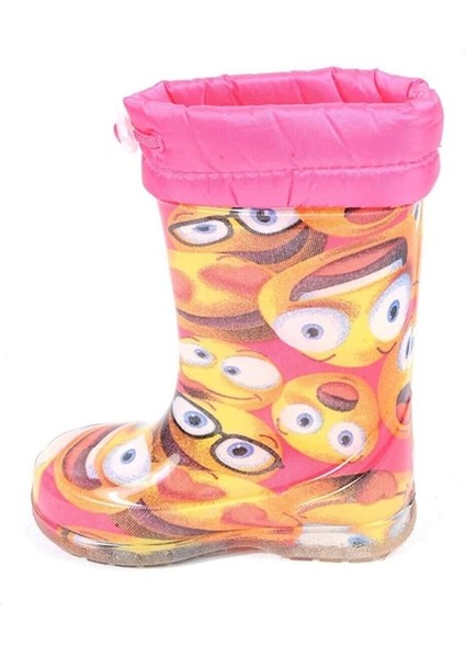 Moda Ayakkabı 23-109 Srb Pembe Emoji Kürklü Kız Çocuk Çizme fırsatları