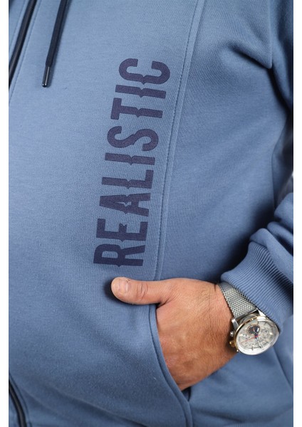 Mocgrande Büyük Beden Erkek 3ip Sweat Realistic 22738 Mavı fiyatları