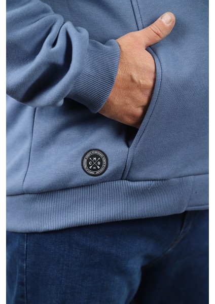 Mocgrande Büyük Beden Erkek 3ip Sweat Realistic 22738 Mavı modelleri