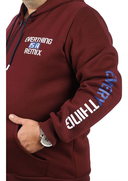 Mocgrande Büyük Beden Erkek Fermuarlı 3ip Sweat Everything 22737 Murdum