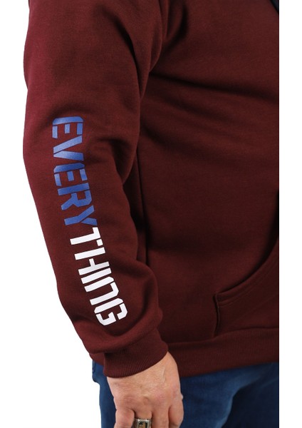 Mocgrande Büyük Beden Erkek Fermuarlı 3ip Sweat Everything 22737 Murdum