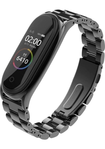 Xiaomi Mi Band 3 Metal Kordonu Kayış Klasik Baklava Desenli