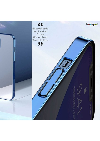 Apple iPhone 13 Pro Max Kılıf Darbe Emici Renkli Kenar Şeffaf Sert Silikon Pixel Kapak Kırmızı modelleri