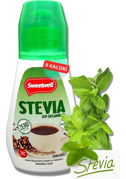 Stevia Sıvı Tatlandırıcı Sıfır Kalori 3 x 200 ml
