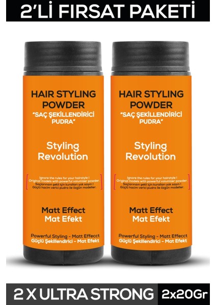 Saç Şekillendirici Pudra Toz Wax Ultra Strong Turuncu 20GR X2 + 400ML Saç Spreyi 3'lü Set 2 modelleri