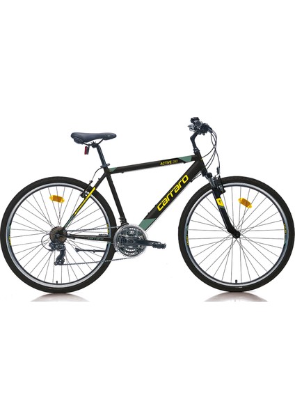 Active 290 490H 28" 21-V Vb Mat Siyah-Sarı-Yeşil Trekking Bisikleti