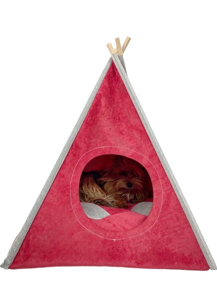 Tepee Five Köpek Evi, Köpek Barınağı, Köpek Çadırı, Minderli Köpek Yatağı