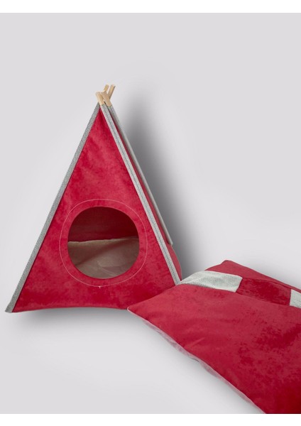 Tepee Five Köpek Evi, Köpek Barınağı, Köpek Çadırı, Minderli Köpek Yatağı