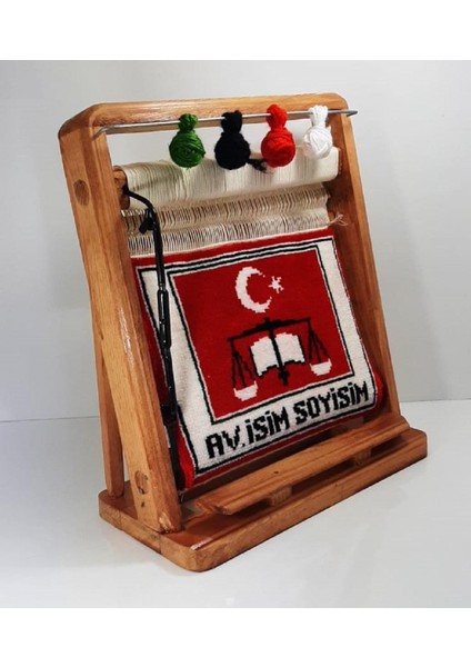 100TEL Avukat Isim Motifli El Dokuması Hediyelik Minyatür Halı modelleri