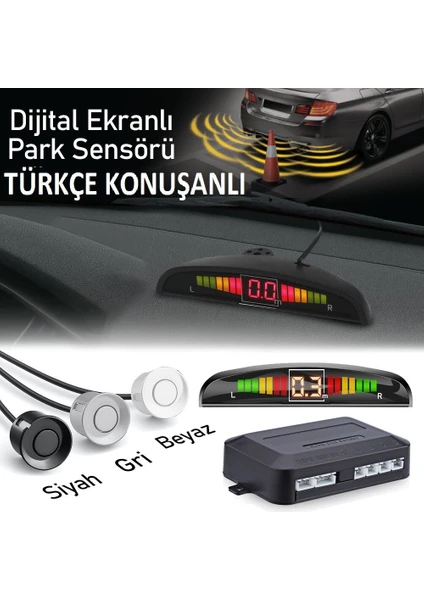 Drs Tuning Araç Park Sensörü Dijital Ekranlı Türkçe Konuşanlı Park Sensörü