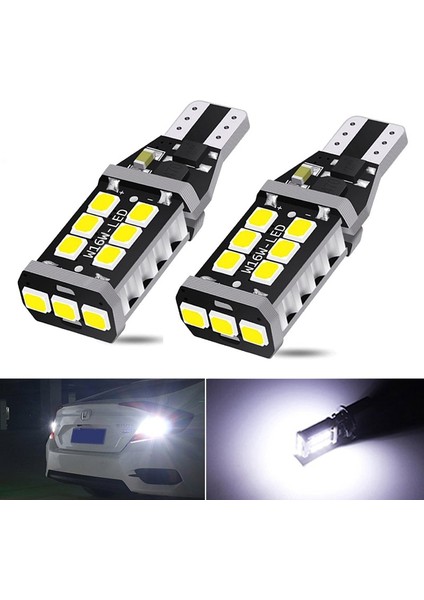 LED Ampul T15-15 Smd Canbuslı Beyaz 2'li Set 12V / LAAM631