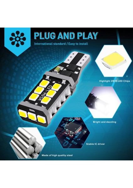 LED Ampul T15-15 Smd Canbuslı Beyaz 2'li Set 12V / LAAM631 fiyatları