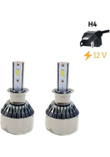 LED Far Ampulü Küçük Kasa Beyaz H4/36W /4800LM /12 / LAAM902