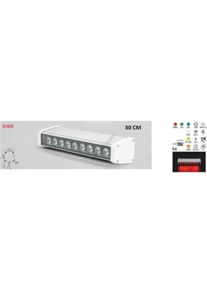 CT-4670 Duvar Boyama Smd LED IP67  9W 240V 9 LED Temperli Cam Alüminyum Gövde LED Wallwasher