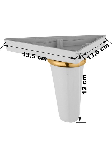 Mobilya Koltuk Ayağı Baza Çekyat Chester Oturma Grubu Ayağı Beyaz 12 cm 1 Adet