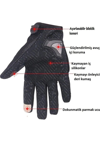 MC44 Korumalı Motosiklet Eldiveni Siyah modelleri