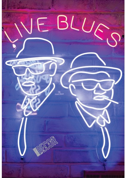 Live Blues LED Işıklı Tablo