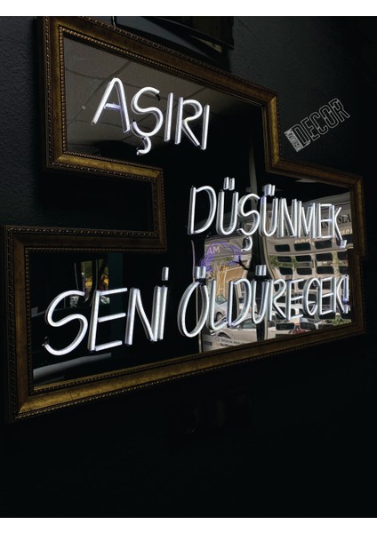 neon Işıklı Yazılı Ayna