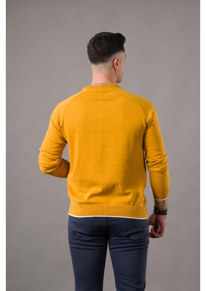 Regular Fit Bisiklet Yaka Pamuklu Erkek Triko Kazak modelleri