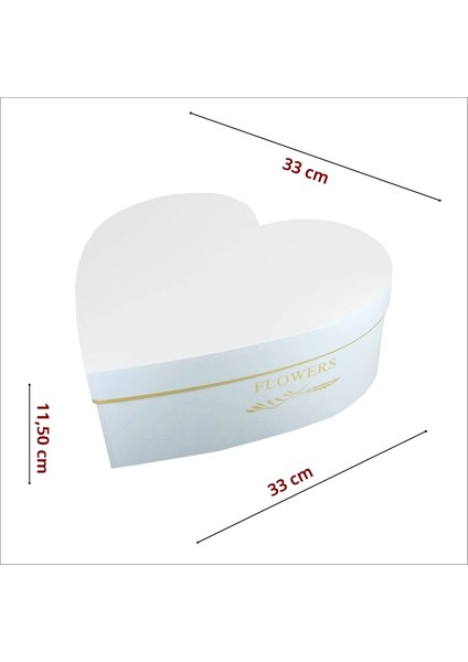 Kalp Kutu Büyük Boy, 33 x 33 x 11,50 cm - Beyaz fiyatları