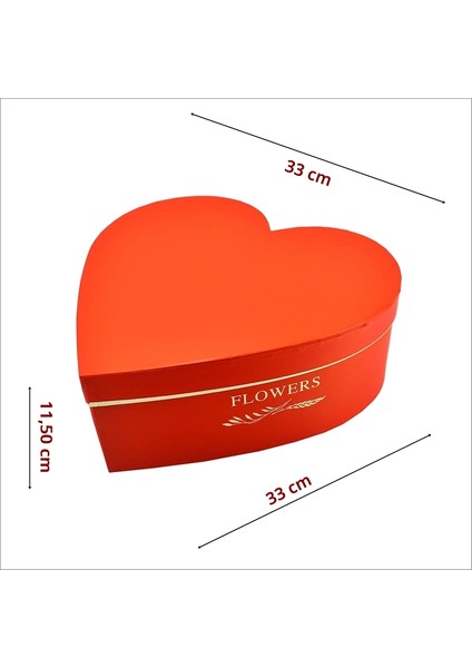 Kalp Kutu Büyük Boy, 33 x 33 x 11,50 cm - Kırmızı fiyatları