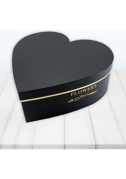 Kalp Kutu Büyük Boy, 33 x 33 x 11,50 cm - Siyah