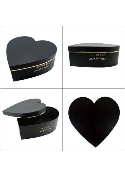 Kalp Kutu Büyük Boy, 33 x 33 x 11,50 cm - Siyah fırsatları