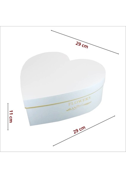 Kalp Kutu Orta Boy, 29 x 29 x 11 cm - Beyaz fiyatları