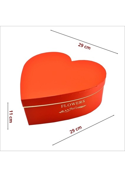 Kalp Kutu Orta Boy, 29 x 29 x 11 cm - Kırmızı fiyatları