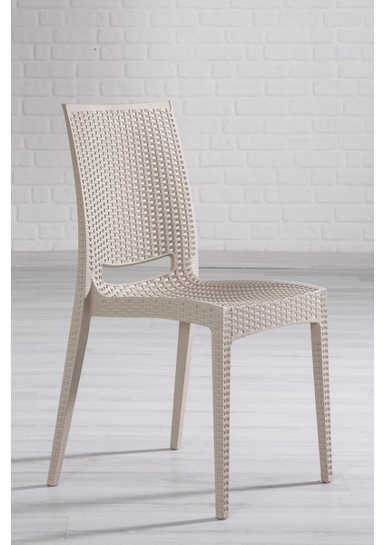 Rattan Large Cappucino Masa Takımı Bahçe&balkon 1 Masa + 6 Sandalye