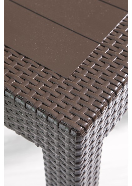 Rattan 80X80 Camsız Kahve Masa - Bahçe&balkon&teras