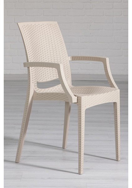 2 Adet Rattan Lüx Cappucino Sandalye / Balkon-Bahçe-Teras