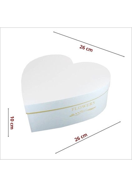 Kalp Kutu Küçük Boy, 26 x 26 x 10 cm - Beyaz fiyatları